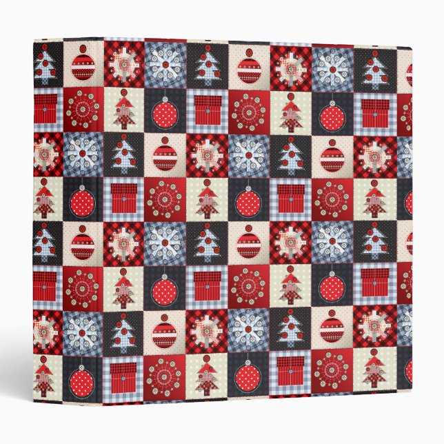 Old Fashioned Christmas Quilt 3 Ring Binder (Front/Spine)
