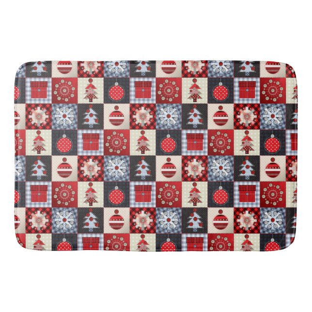 Old Fashioned Christmas Quilt Bath Mat (Front)