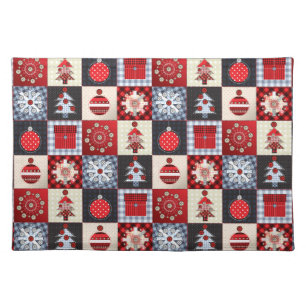Old Fashioned Christmas Quilt Cloth Placemat