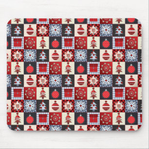 Old Fashioned Christmas Quilt Mouse Pad