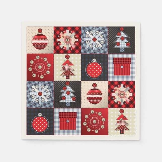 Old Fashioned Christmas Quilt Napkins (Front)