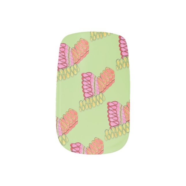 Old Fashioned Christmas Ribbon Candy Foodie Nails Minx Nail Art (Right Thumb)