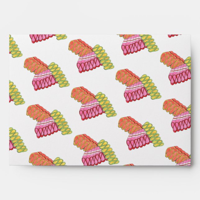 Old-Fashioned Christmas Ribbon Candy Holiday Sweet Envelope (Front)