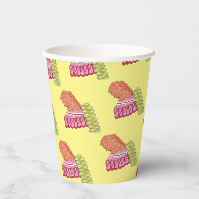 Old-Fashioned Christmas Ribbon Candy Holiday Sweet Paper Cups (Front)