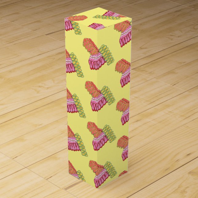 Old-Fashioned Christmas Ribbon Candy Holiday Sweet Wine Box (Front)