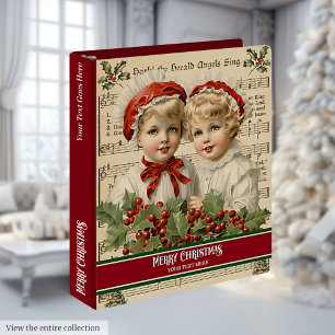 Old Fashioned Christmas Ring Binder Custom Name