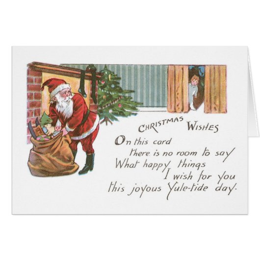 Old-fashioned Christmas, Santa Cards (Front Horizontal)