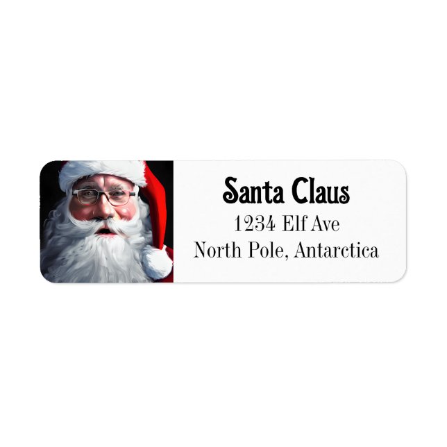 Old Fashioned Christmas Santa Claus Label (Front)