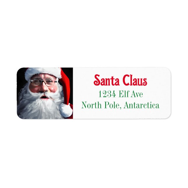Old Fashioned Christmas Santa Claus Label (Front)
