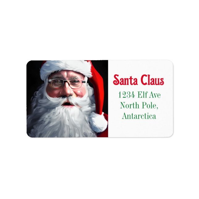 Old Fashioned Christmas Santa Claus Label (Front)