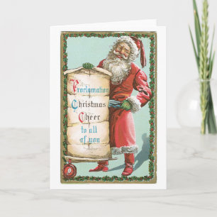 Old-fashioned Christmas, Santa Holiday Card
