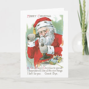 Old-fashioned Christmas, Santa Holiday Card