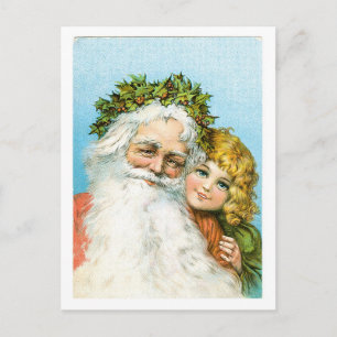 Old-fashioned Christmas, Santa Holiday Postcard