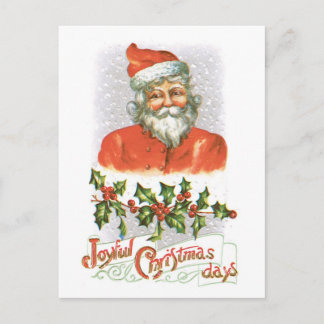 Old-fashioned Christmas, Santa Holiday Postcard