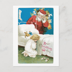 Old-fashioned Christmas, Santa Holiday Postcard