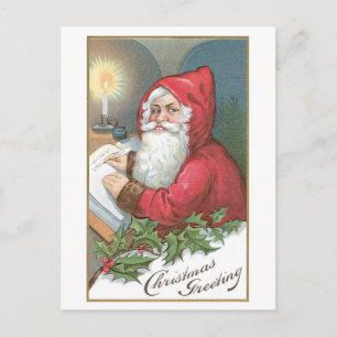 Old-fashioned Christmas, Santa Holiday Postcard