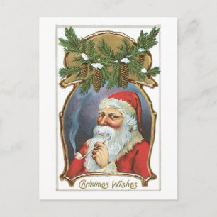 Old-fashioned Christmas, Santa Holiday Postcard