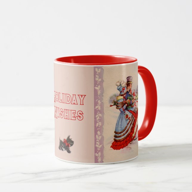 Old Fashioned Christmas Shopping Coffee Mug (Front Right)