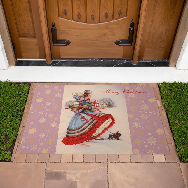 Old-Fashioned Christmas Shopping Doormat (Outdoor)