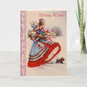Old Fashioned Christmas Shopping Greeting Card