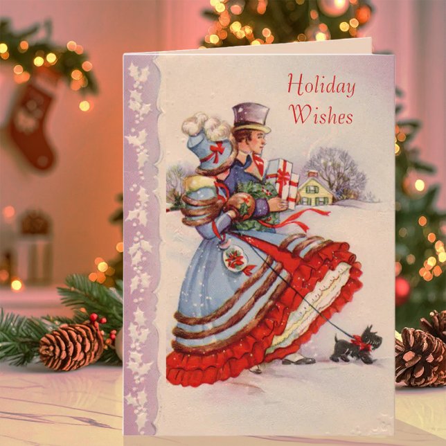 Old Fashioned Christmas Shopping Greeting Card (Creator Uploaded)
