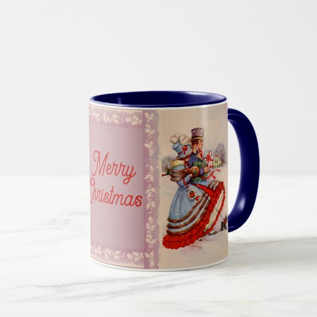 Old-fashioned Christmas Shopping Mug (Front Right)