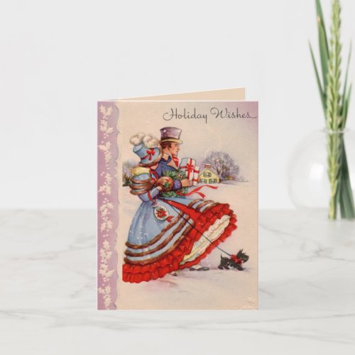 Old Fashioned Christmas Shopping Note Card