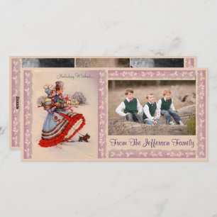 Old Fashioned Christmas Shopping Photo Card