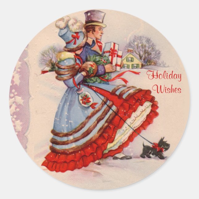 Old Fashioned Christmas Shopping Stickers (Front)