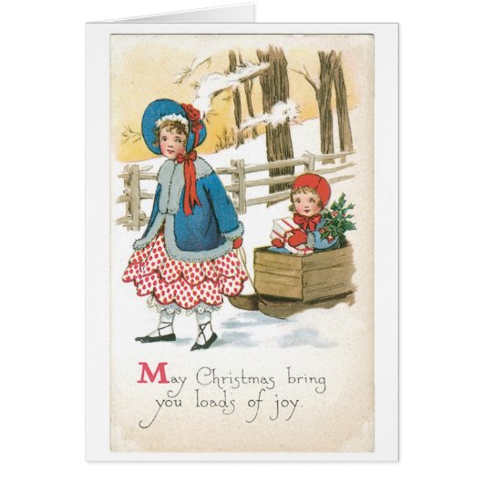 Old-fashioned Christmas, Sled Cards (Front)