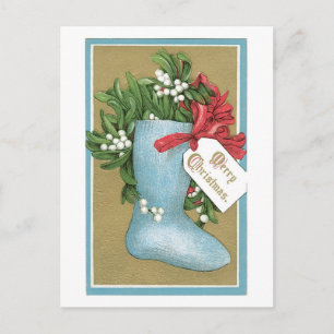 Old-fashioned Christmas, Socks Holiday Postcard