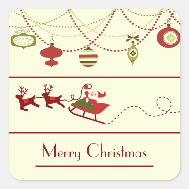 Old Fashioned Christmas - Square Sticker (Front)