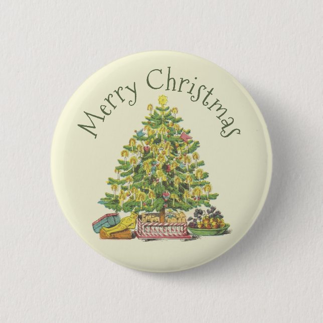 Old Fashioned Christmas Tree Button (Front)