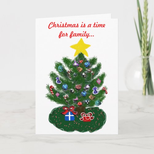 Old_Fashioned Christmas Tree Family Time Card