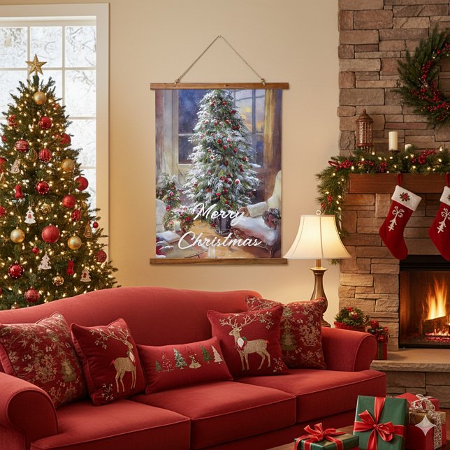 Old fashioned Christmas tree  Hanging Tapestry (Creator Uploaded)