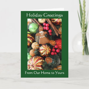 Old-Fashioned Christmas Tree Ornaments Holiday Card