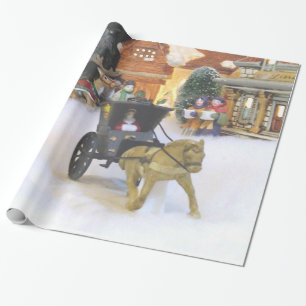 "OLD FASHIONED CHRISTMAS VILLAGE" WRAPPING PAPER