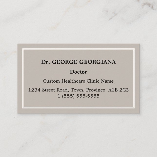 Old Fashioned, Classic Business Card (Front)