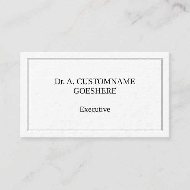 Old Fashioned & Classic Executive Business Card (Front)