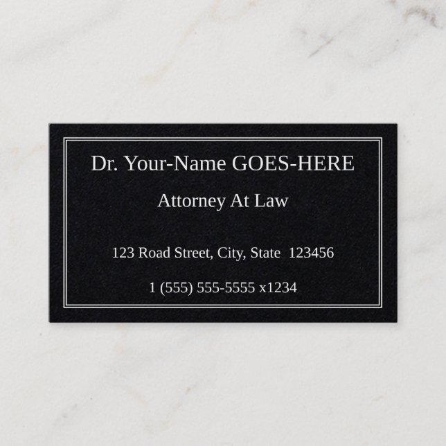 Old Fashioned, Classic Professional Business Card (Front)