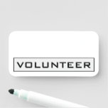 [ Thumbnail: Old Fashioned, Classic "Volunteer" Name Tag ]