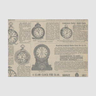 Old Fashioned Clocks Catalog Page Tissue Paper