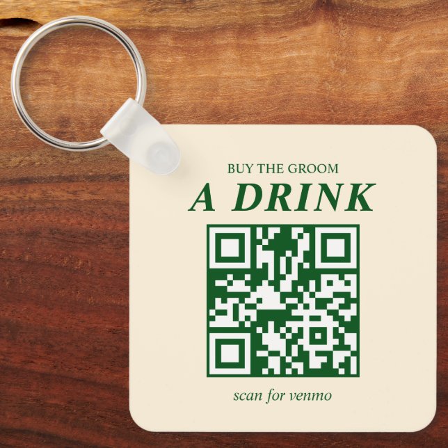 Old Fashioned Cocktail Bachelor Buy Groom A Drink Keychain (Front)