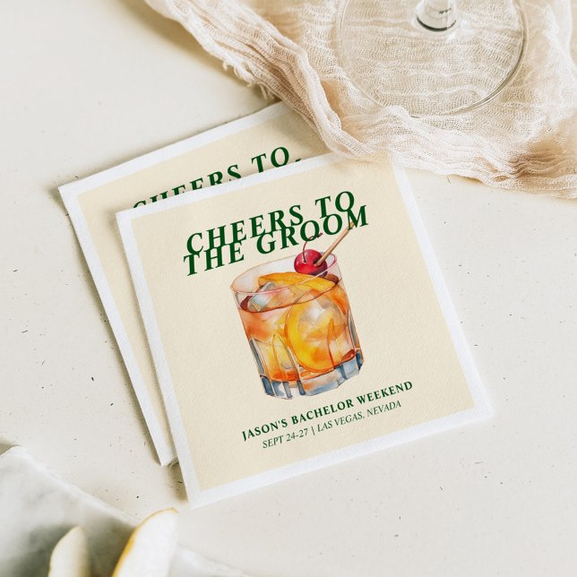 Old Fashioned Cocktail Bachelor Weekend Napkins (Creator Uploaded)