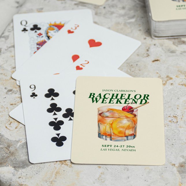 Old Fashioned Cocktail Bachelor Weekend Poker Cards (Creator Uploaded)