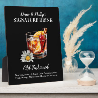 Old Fashioned Cocktail Bar Sign Personalized Plaque