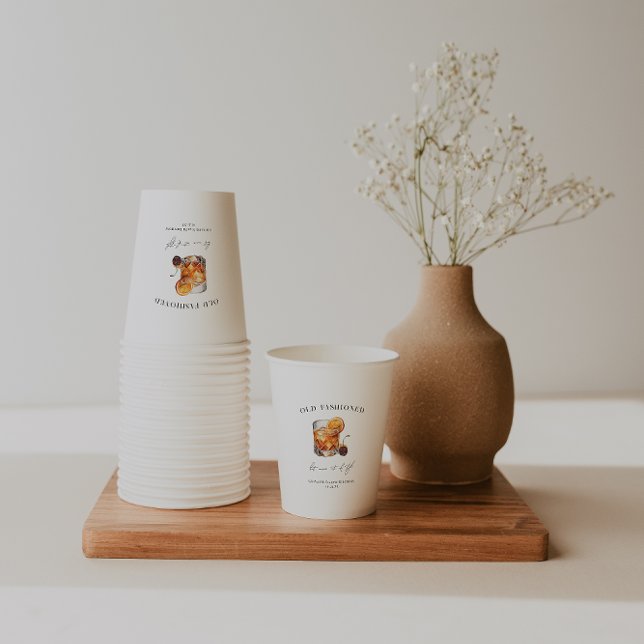 "Old Fashioned" Cocktail Birthday Paper Cups (Creator Uploaded)