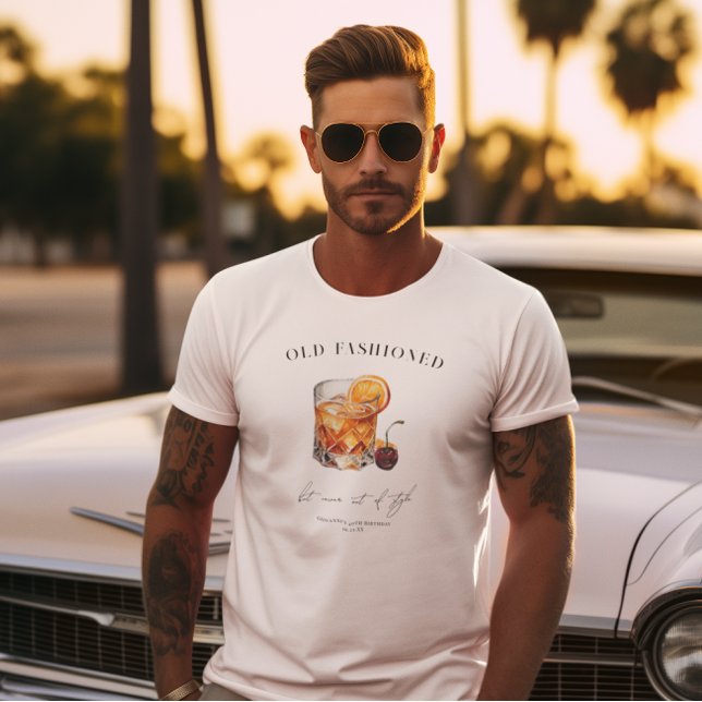 "Old Fashioned" Cocktail Birthday T-Shirt (Creator Uploaded)