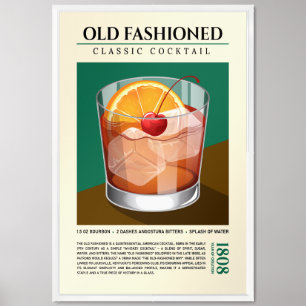 Old Fashioned Cocktail - Classic Whiskey Framed Art