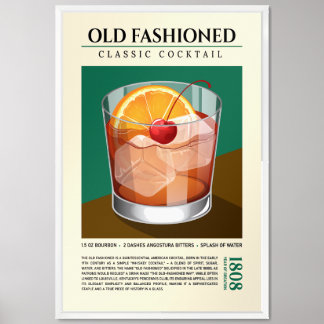 Old Fashioned Cocktail - Classic Whiskey Framed Art